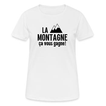 ski, skieur, fan de ski - T-shirt respirant Femme - blanc - Devant - AI Model Female 172 dark (172cm)