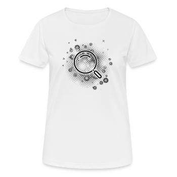 Magnifying glass with dots background - Women's Breathable T-Shirt - white - Front - AI Model Female 172 dark (172cm)