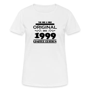 1999 - Année de construction 1999 - Né en 1999 - T-shirt respirant Femme - blanc - Devant - AI Model Female 172 dark (172cm)