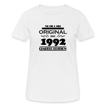 1992 - Baujahr 1992 - Jahrgang 1992 - Frauen T-Shirt atmungsaktiv - Weiß - Vorne - AI Model Female 172 dark (172cm)