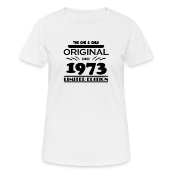 1973 - Année de construction 1973 - Naissance 1973 - T-shirt respirant Femme - blanc - Devant - AI Model Female 172 dark (172cm)