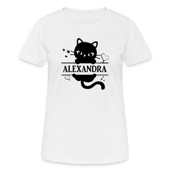 T-Shirt Alexandra T-Shirt Geschenkidee - Frauen T-Shirt atmungsaktiv - Weiß - Vorne - AI Model Female 172 dark (172cm)