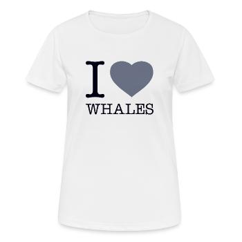 I LOVE WHALES - Frauen T-Shirt atmungsaktiv - Weiß - Vorne - AI Model Female 172 dark (172cm)