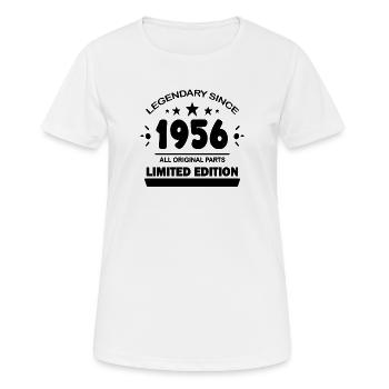 1956 - Jahrgang 1956 - Baujahr 1956 - Frauen T-Shirt atmungsaktiv - Weiß - Vorne - AI Model Female 172 dark (172cm)