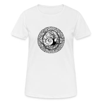 Keltischer Kreisornament - Frauen T-Shirt atmungsaktiv - Weiß - Vorne - AI Model Female 172 dark (172cm)