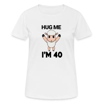 40 ans - 40 ans - câlin - T-shirt respirant Femme - blanc - Devant - AI Model Female 172 dark (172cm)