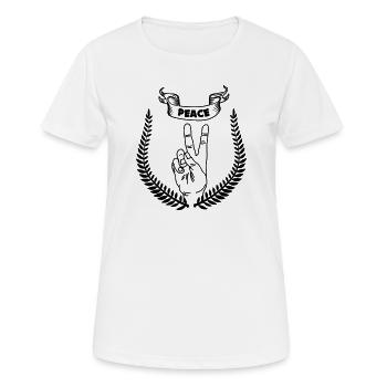 Handgeste Frieden FRIEDEN 2 - Frauen T-Shirt atmungsaktiv - Weiß - Vorne - AI Model Female 172 dark (172cm)