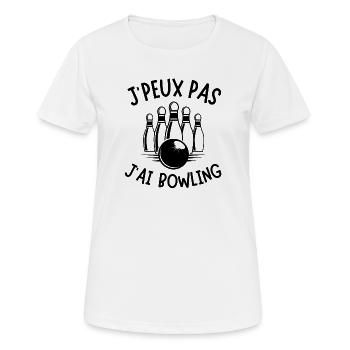 bowling, fan de bowling, j'aime le bowling - T-shirt respirant Femme - blanc - Devant - AI Model Female 172 dark (172cm)