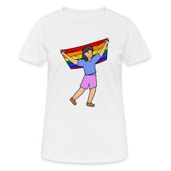 Lgbt Regenbogenfahne Parade Rechte Homosexueller - Frauen T-Shirt atmungsaktiv - Weiß - Vorne - AI Model Female 172 dark (172cm)