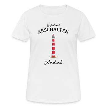 Ameland Leuchtturm Bornrif, Einfach mal abschalten - Frauen T-Shirt atmungsaktiv - Weiß - Vorne - AI Model Female 172 dark (172cm)