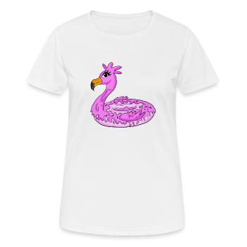 Beignet flamant rose - T-shirt respirant Femme - blanc - Devant - AI Model Female 172 dark (172cm)