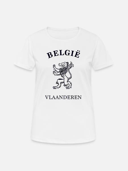 VLAANDEREN Belgien Belgium - Frauen T-Shirt atmungsaktiv - Weiß