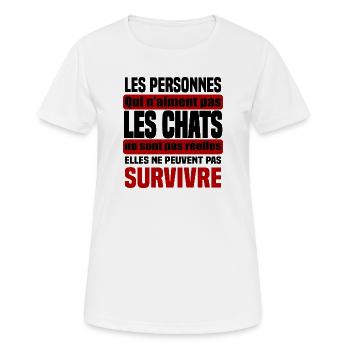 Survivre: Qui n’aiment pas ne sont pas réelles - T-shirt respirant Femme - blanc - Devant - AI Model Female 172 dark (172cm)