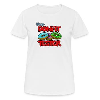 Pro Donut Tester - Frauen T-Shirt atmungsaktiv - Weiß - Vorne - AI Model Female 172 dark (172cm)