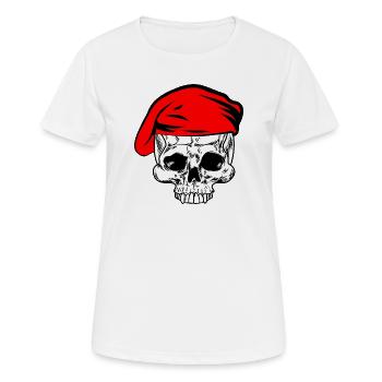 Skeleton red beret - Women's Breathable T-Shirt - white - Front - AI Model Female 172 dark (172cm)