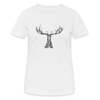 Skulptur Elch Kopf Schweden - Frauen T-Shirt atmungsaktiv - Weiß - Vorne - AI Model Female 172 dark (172cm)