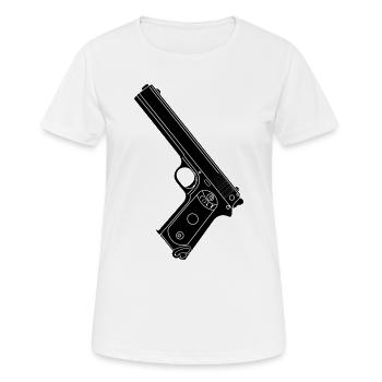 Military Pistol 38 Colt - Women's Breathable T-Shirt - white - Front - AI Model Female 172 dark (172cm)