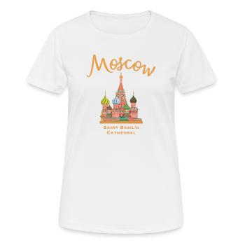 Moskau, Basilius Kathedrale, Wahrzeichen Zeichnung - Frauen T-Shirt atmungsaktiv - Weiß - Vorne - AI Model Female 172 dark (172cm)