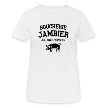boucher, boucherie, je suis boucher - T-shirt respirant Femme - blanc - Devant - AI Model Female 172 dark (172cm)