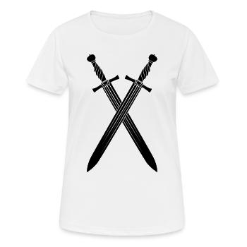 Épée deux épées croisées - T-shirt respirant Femme - blanc - Devant - AI Model Female 172 dark (172cm)