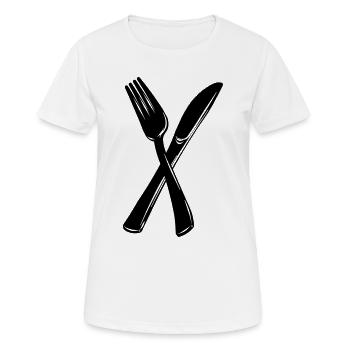 Knife and fork - Women's Breathable T-Shirt - white - Front - AI Model Female 172 dark (172cm)
