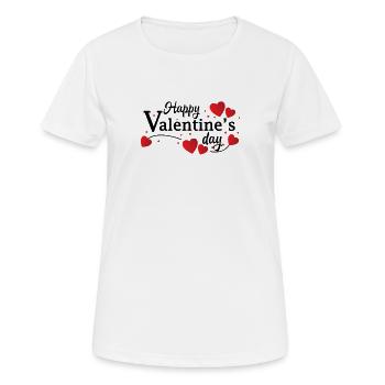 Saint-Valentin, Saint-Valentin, Saint-Valentin - T-shirt respirant Femme - blanc - Devant - AI Model Female 172 dark (172cm)