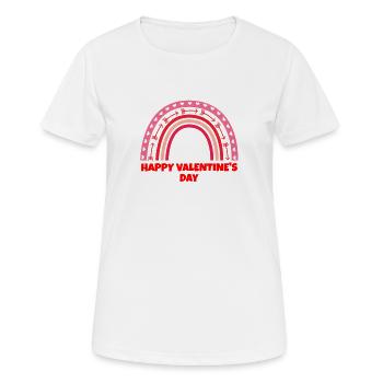 Saint-Valentin, Saint-Valentin, Saint-Valentin - T-shirt respirant Femme - blanc - Devant - AI Model Female 172 dark (172cm)
