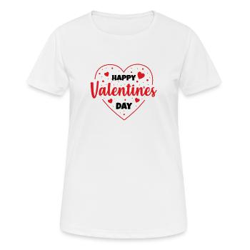 Saint-Valentin, Saint-Valentin, Saint-Valentin - T-shirt respirant Femme - blanc - Devant - AI Model Female 172 dark (172cm)
