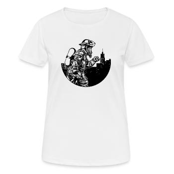 Berufsfeuerwehr Feuerwehr Lebensretter Löscharbeit - Frauen T-Shirt atmungsaktiv - Weiß - Vorne - AI Model Female 172 dark (172cm)