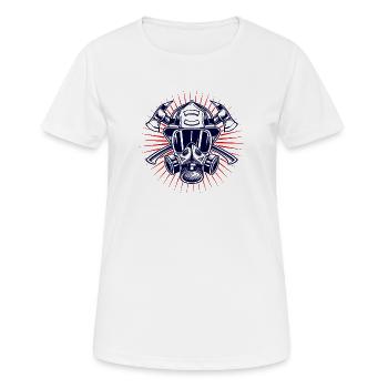 Brandschutz Feuerwehr Feuerwehrhelm Lebensretter - Frauen T-Shirt atmungsaktiv - Weiß - Vorne - AI Model Female 172 dark (172cm)