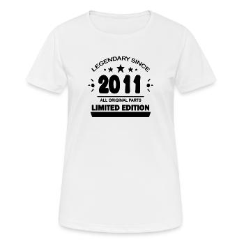 2011 - Frauen T-Shirt atmungsaktiv - Weiß - Vorne - AI Model Female 172 dark (172cm)