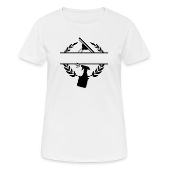 Logo de laveuse de vitres plus propre couronne de laurier - T-shirt respirant Femme - blanc - Devant - AI Model Female 172 dark (172cm)