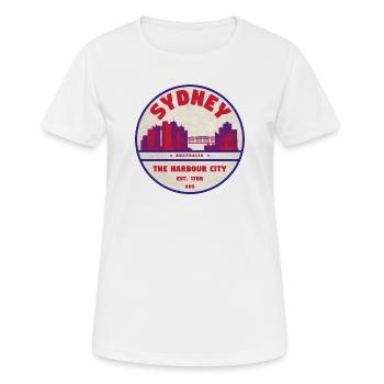 Sydney Skyline Badge - Frauen T-Shirt atmungsaktiv - Weiß - Vorne - AI Model Female 172 dark (172cm)