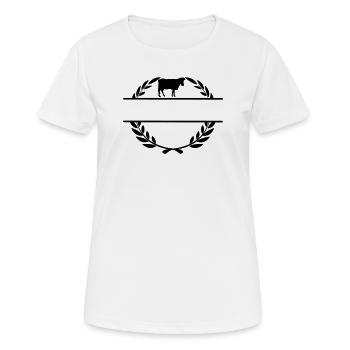 Fier de la vache fermière - T-shirt respirant Femme - blanc - Devant - AI Model Female 172 dark (172cm)