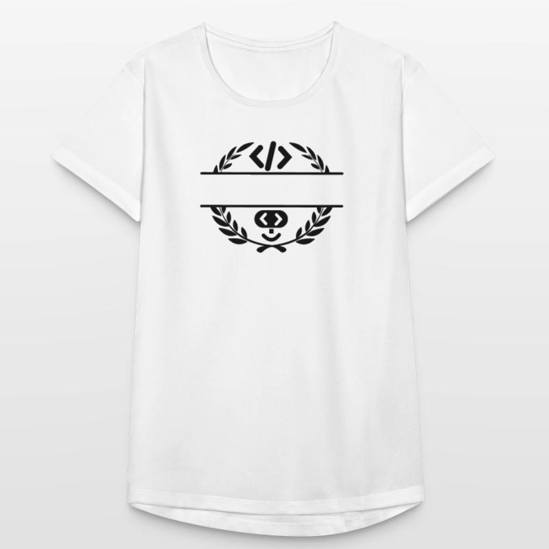 Code-Logo und Code-Smiley im Lorbeerkranz Frauen T-Shirt atmungsaktiv