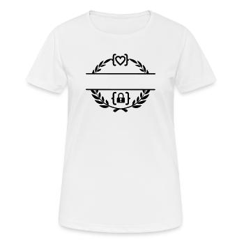 Code avec cœur et code avec cadenas couronne de laurier m - T-shirt respirant Femme - blanc - Devant - AI Model Female 172 dark (172cm)