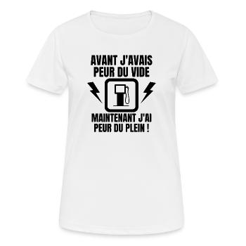 station service, pompiste, essence, carburant - T-shirt respirant Femme - blanc - Devant - AI Model Female 172 dark (172cm)