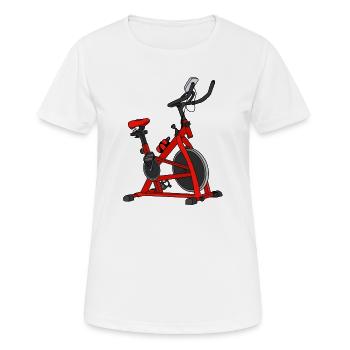 Red Bike Spin Bicycle - Women's Breathable T-Shirt - white - Front - AI Model Female 172 dark (172cm)