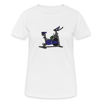 Blue Spin Bike - Women's Breathable T-Shirt - white - Front - AI Model Female 172 dark (172cm)