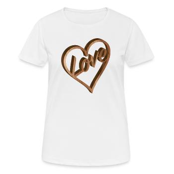 Soulagement Heart Love en bois look pour la Saint-Valentin - T-shirt respirant Femme - blanc - Devant - AI Model Female 172 dark (172cm)