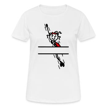 Heldin mit Strahl dazwischen - Frauen T-Shirt atmungsaktiv - Weiß - Vorne - AI Model Female 172 dark (172cm)