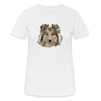 Collie - Frauen T-Shirt atmungsaktiv - Weiß - Vorne - AI Model Female 172 dark (172cm)