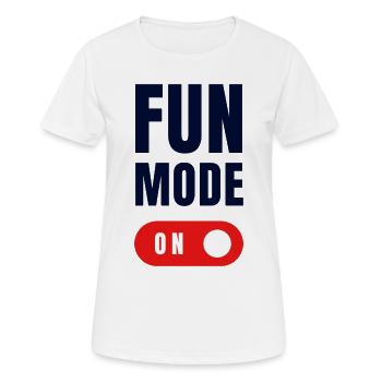 FUN MODE ON - Women's Breathable T-Shirt - white - Front - AI Model Female 172 dark (172cm)