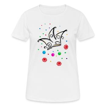 Narrenkappe Bonbons Kamelle - Frauen T-Shirt atmungsaktiv - Weiß - Vorne - AI Model Female 172 dark (172cm)