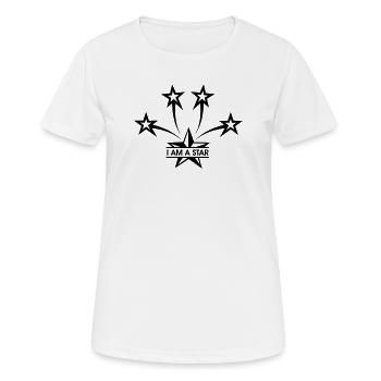 Ich bin ein Star - Frauen T-Shirt atmungsaktiv - Weiß - Vorne - AI Model Female 172 dark (172cm)