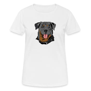 Rottweiler - T-shirt respirant Femme - blanc - Devant - AI Model Female 172 dark (172cm)