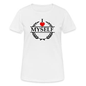 Je m’aime moi-même - T-shirt respirant Femme - blanc - Devant - AI Model Female 172 dark (172cm)