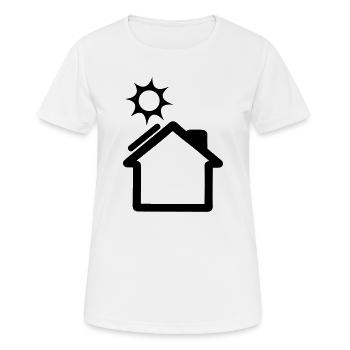 Solar panel on house logo - Women's Breathable T-Shirt - white - Front - AI Model Female 172 dark (172cm)
