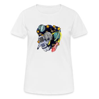 Astronaut im Weltall - Frauen T-Shirt atmungsaktiv - Weiß - Vorne - AI Model Female 172 dark (172cm)