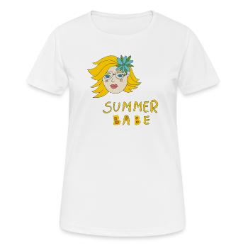 summer babe - Frauen T-Shirt atmungsaktiv - Weiß - Vorne - AI Model Female 172 dark (172cm)